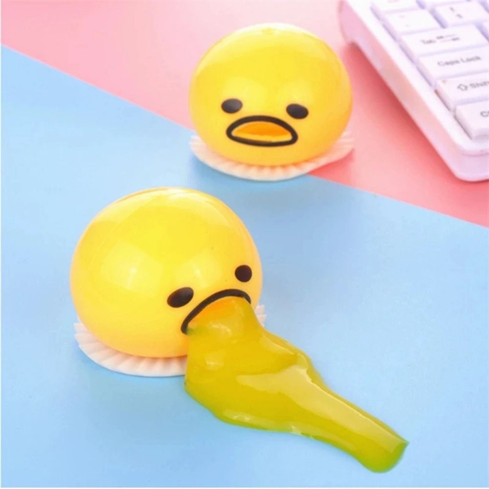 Kids Toys Yellow - Vomiting Egg Yolk Stress Ball with