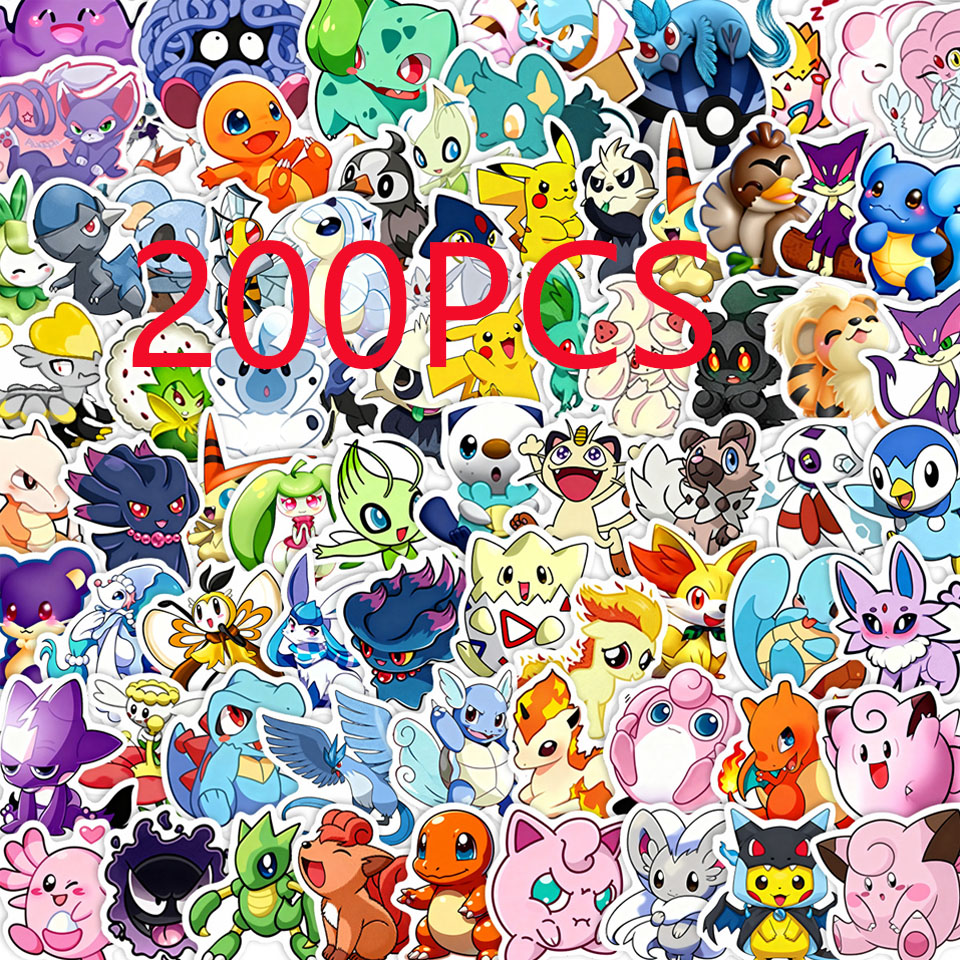 Kids Toys Return Gift - 100/200pcs Pokemon Anime Stickers Pikachu Kawaii