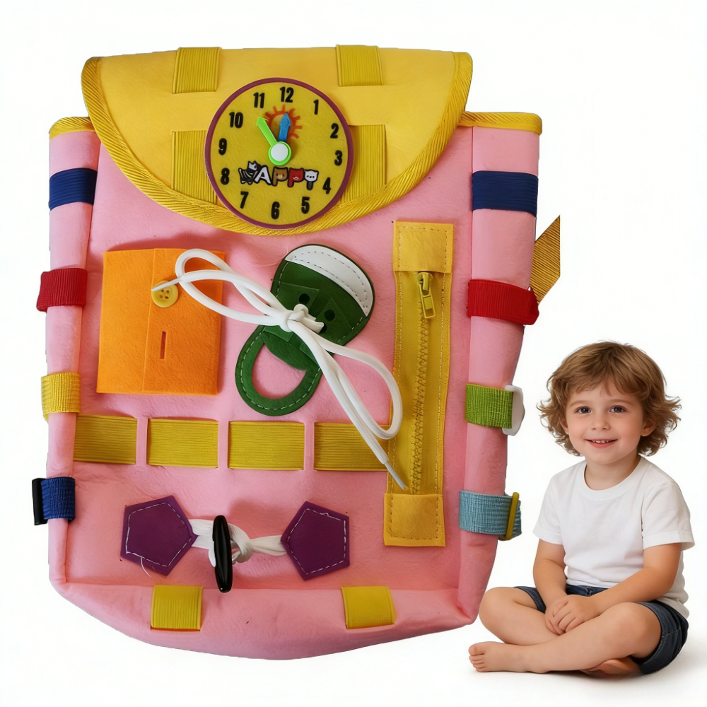 Kids Zip Toys - Toddler Backpack Busy Board Montessori Toy,