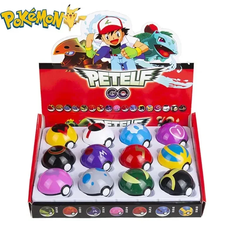 Kids Toys Return Gift - 12Pcs Pokemon Figure Pokeball Toys Pikachu