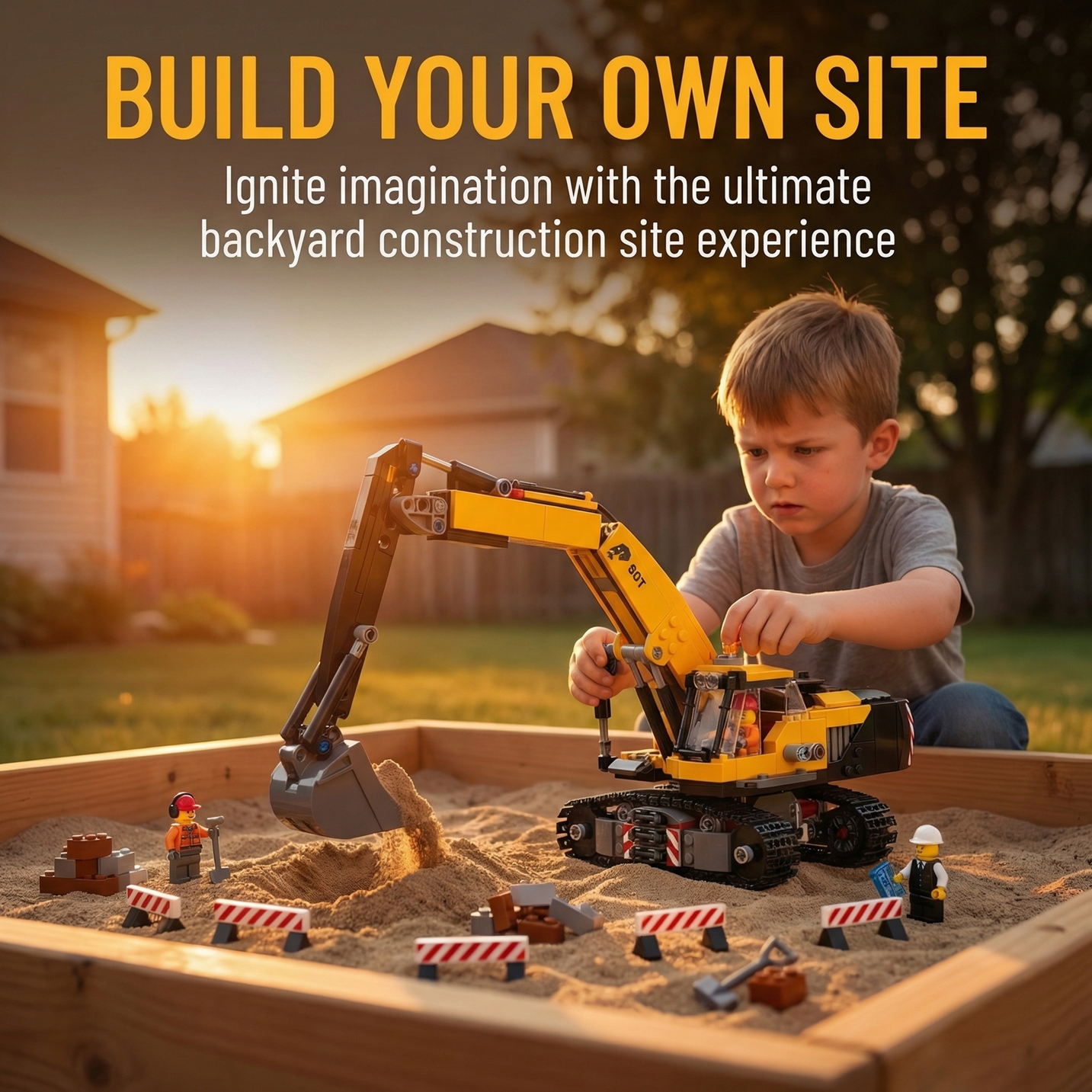 Kids Toys Yellow - City Yellow Construction Excavator Building Blocks