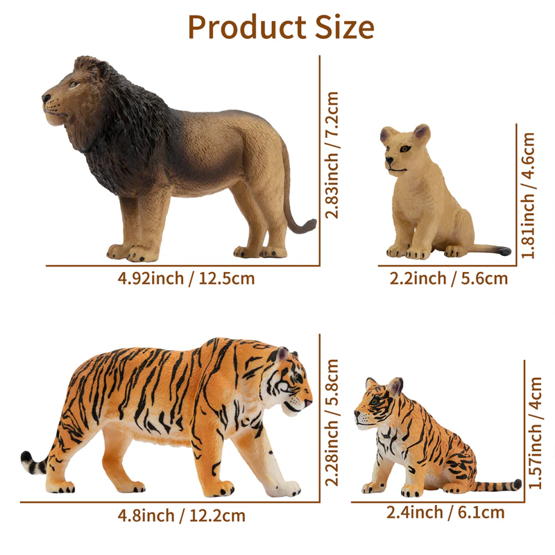 8Pcs Simulation Lion Tiger Leo - Kids Toys Under $5 recensione e prezzo