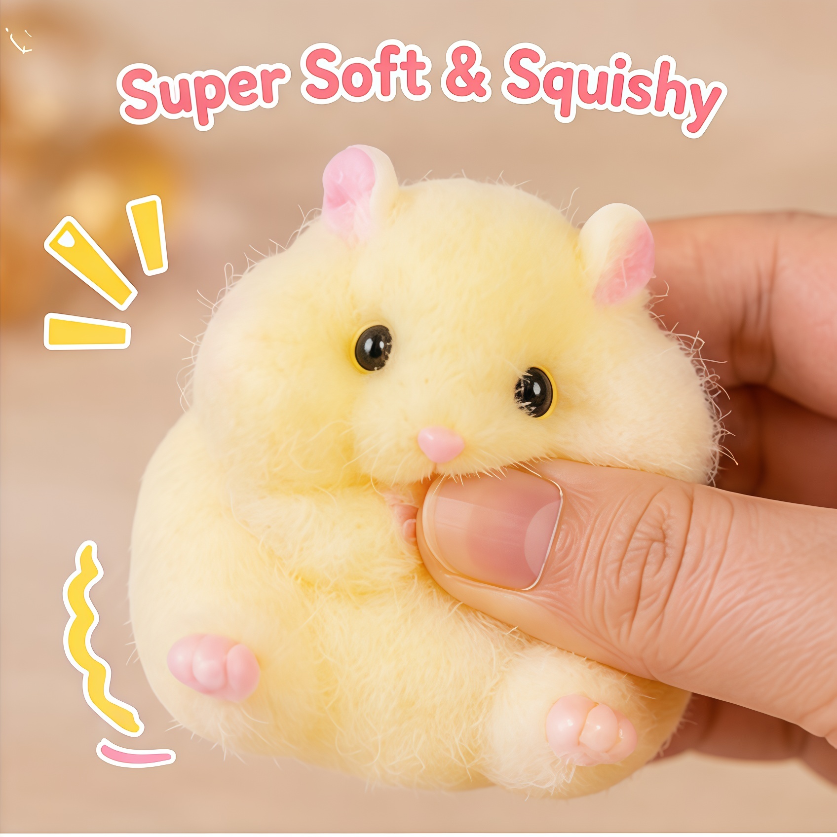 Cute Hamster Squishy Toy Soft  - Kids Toys Yellow recensione e prezzo