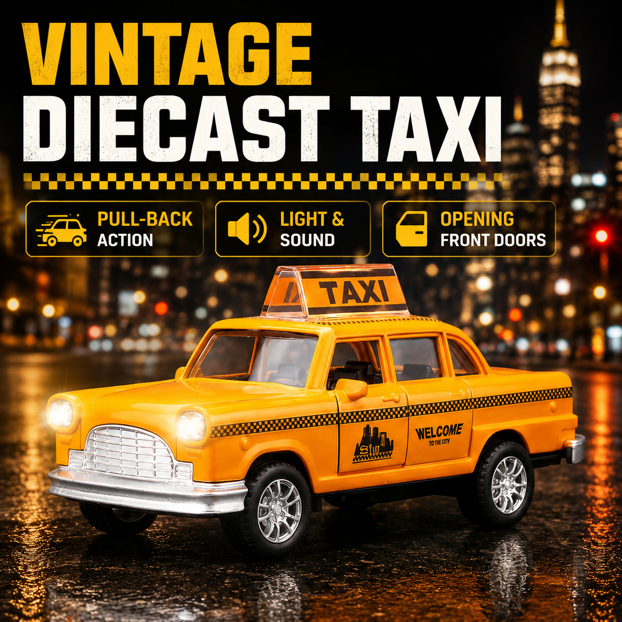 Diecast NYC Yellow Taxi Toy Ca - Kids Toys Nyc recensione e prezzo