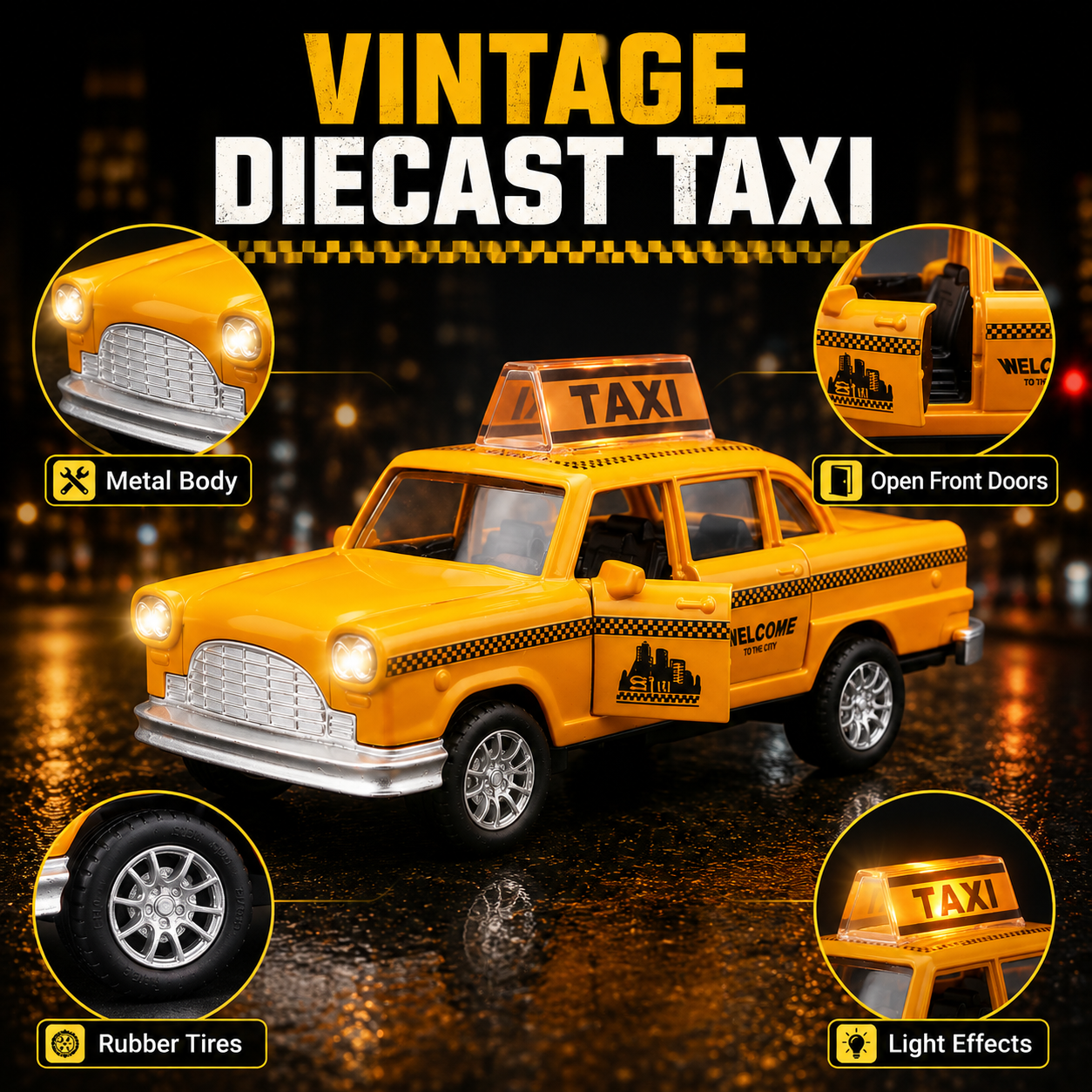 Diecast NYC Yellow Taxi Toy Ca - Kids Toys Nyc recensione e prezzo