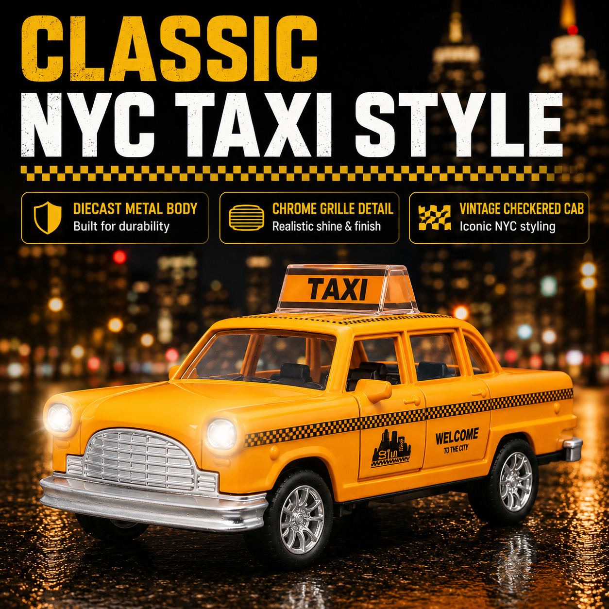 Diecast NYC Yellow Taxi Toy Ca - Kids Toys Nyc recensione e prezzo