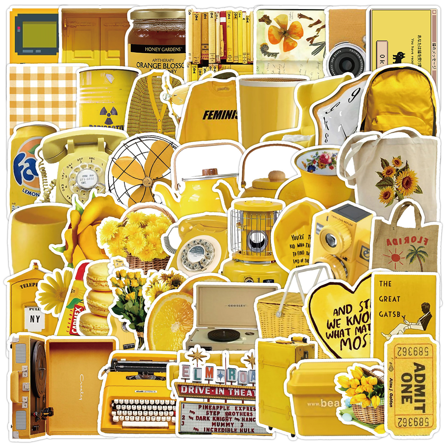 50PCS Cute Ins Style Yellow Ca - Kids Toys Yellow recensione e prezzo