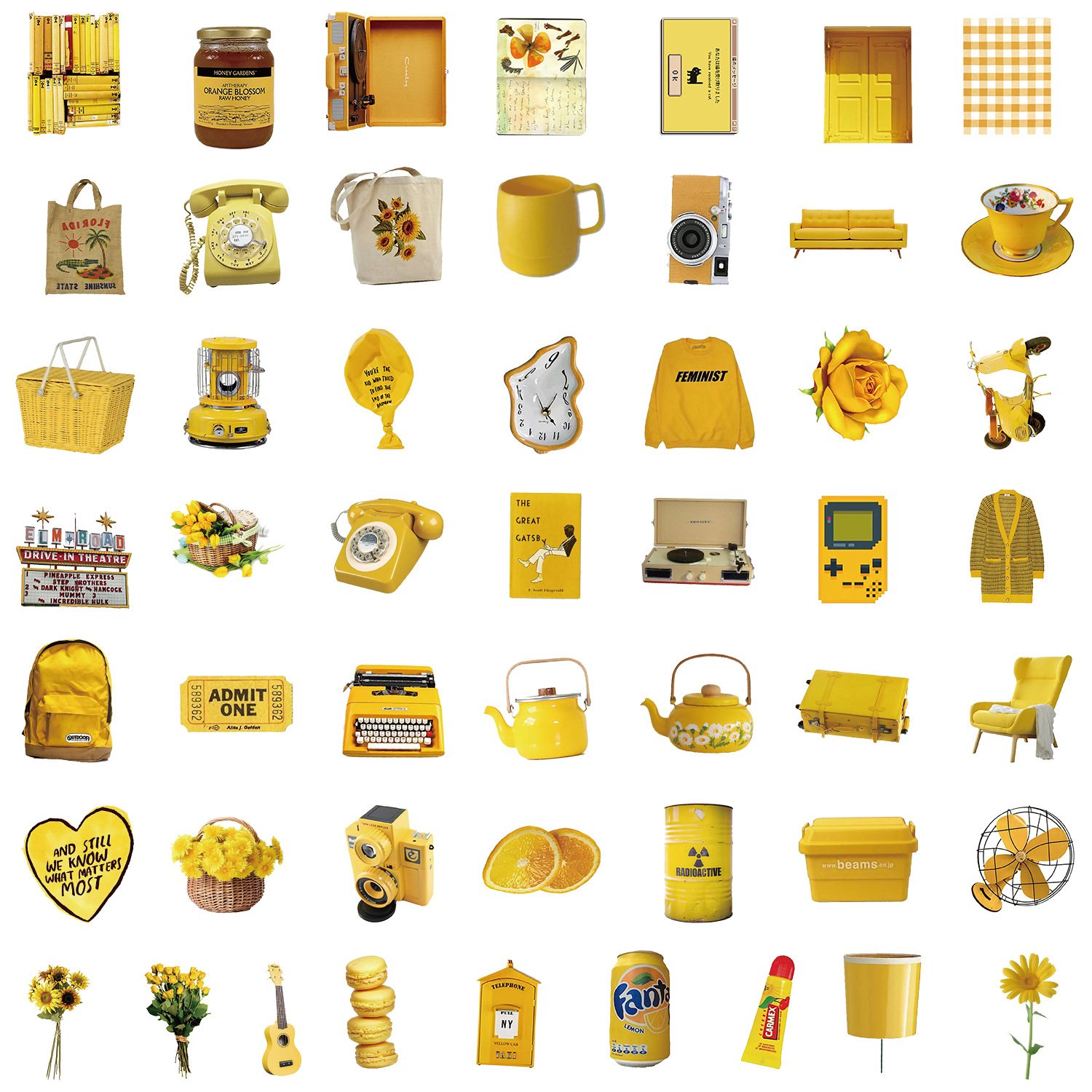 50PCS Cute Ins Style Yellow Ca - Kids Toys Yellow recensione e prezzo