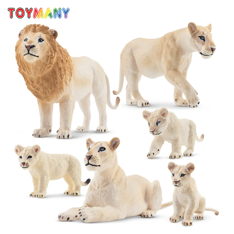 6Pcs Simulation White Lion Fam - Kids Toys Under $5 recensione e prezzo