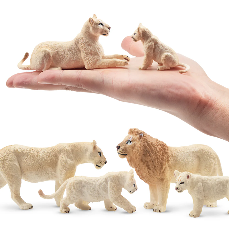 6Pcs Simulation White Lion Fam - Kids Toys Under $5 recensione e prezzo