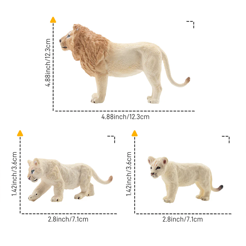6Pcs Simulation White Lion Fam - Kids Toys Under $5 recensione e prezzo