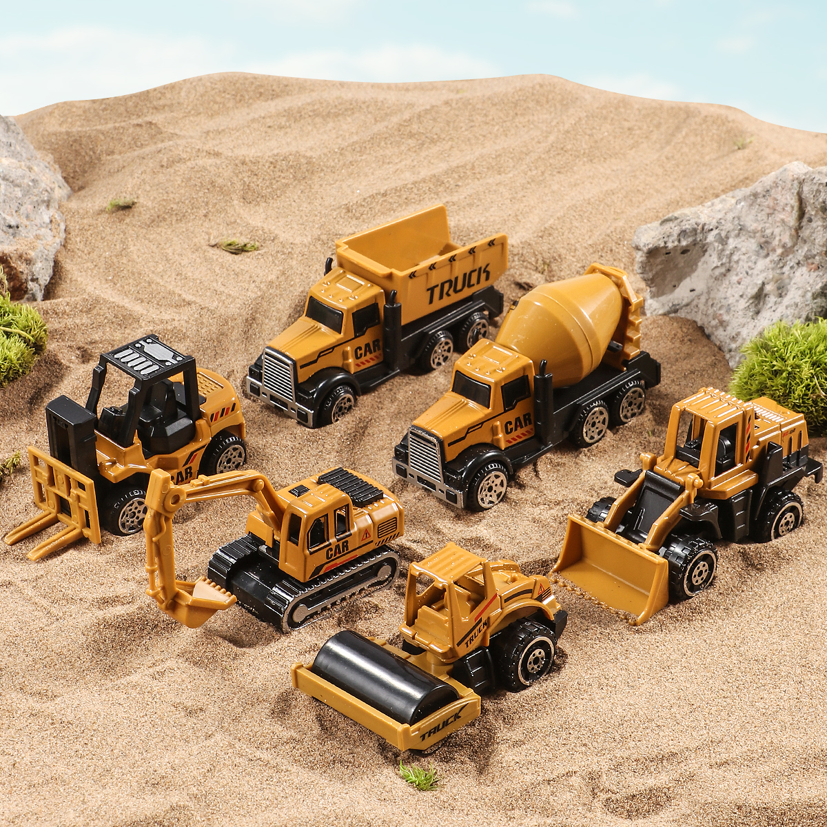 6pcs/Set Alloy Crane Truck Car - Kids Toys Jcb recensione e prezzo