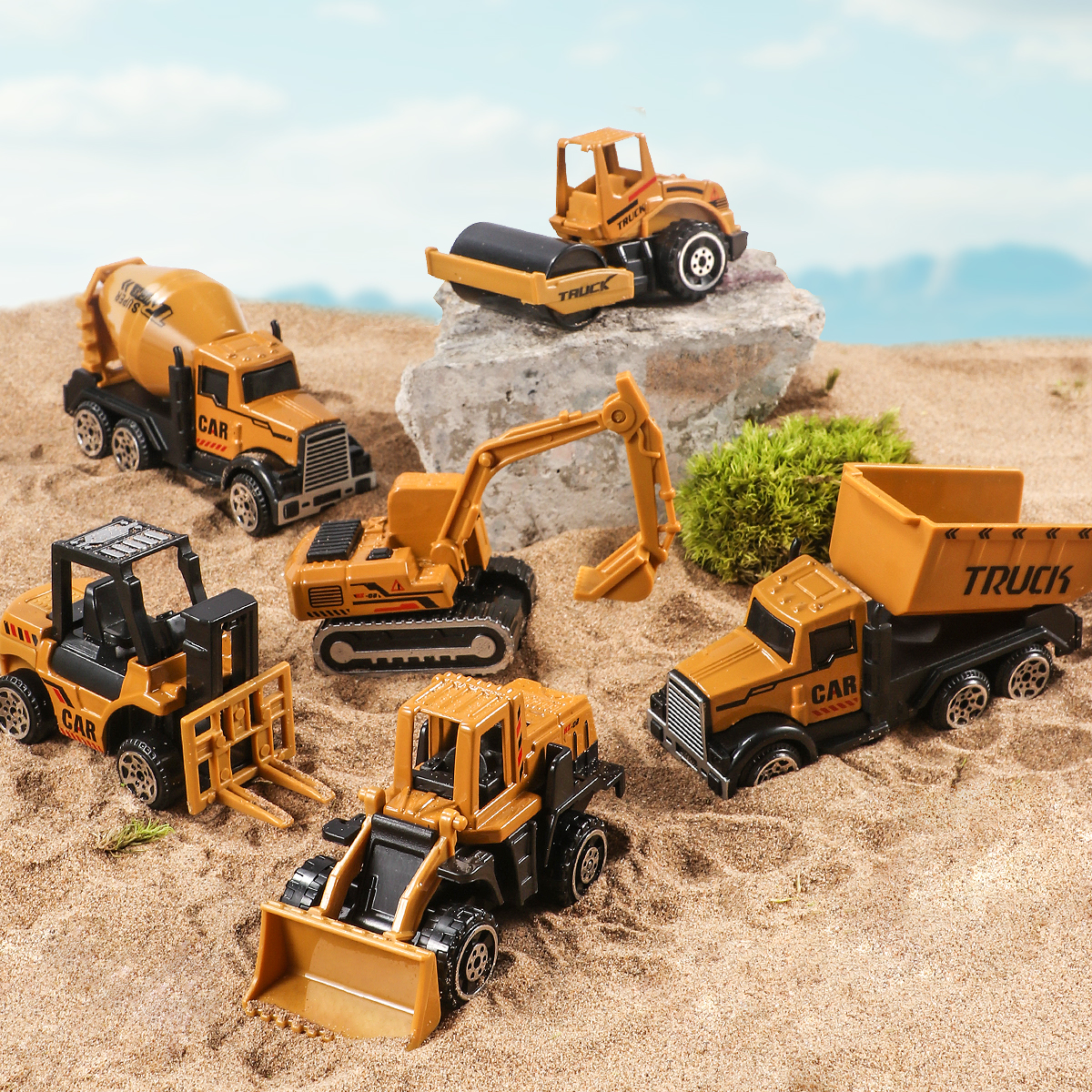 6pcs/Set Alloy Crane Truck Car - Kids Toys Jcb recensione e prezzo