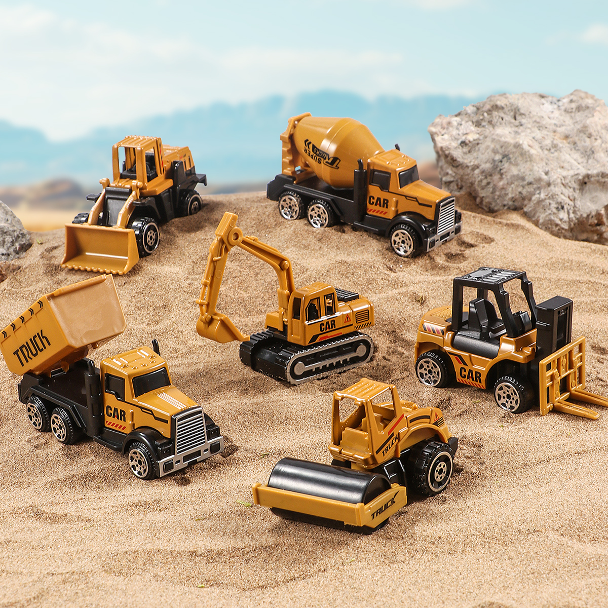 6pcs/Set Alloy Crane Truck Car - Kids Toys Jcb recensione e prezzo