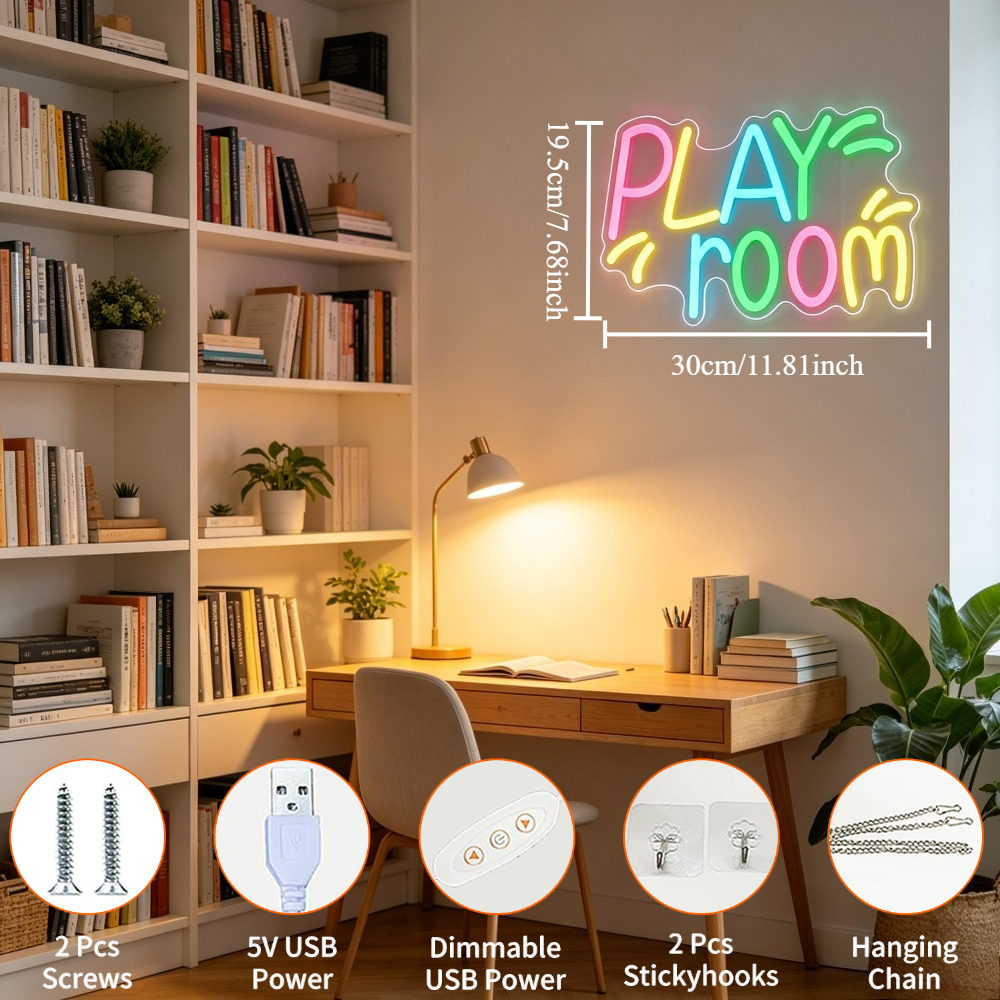Play Room Neon Sign LED Night  - Kids Play Zone Toys recensione e prezzo