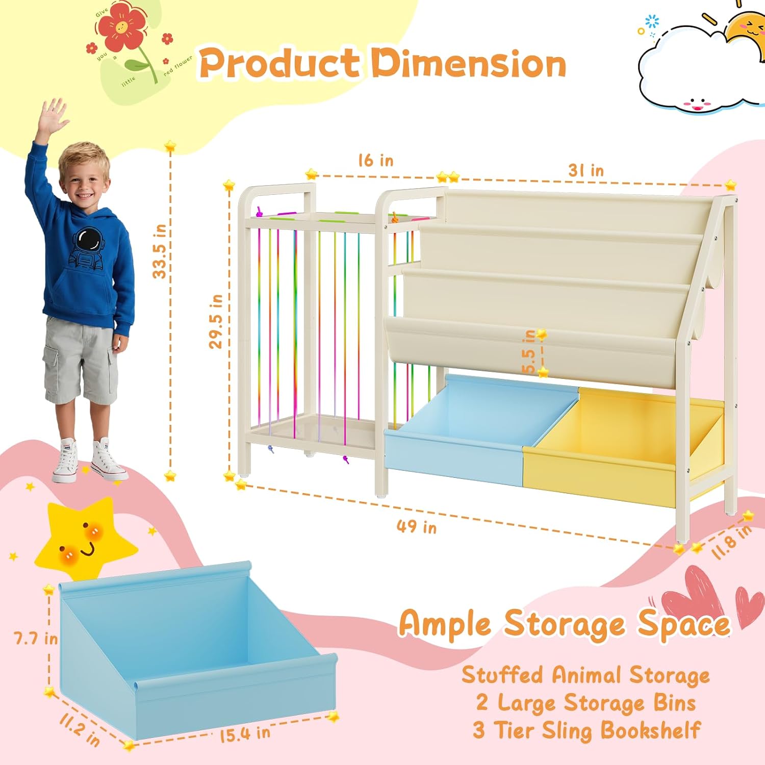 B5 Kids Bookshelf and Toy Stor - Kids Toys Yellow recensione e prezzo